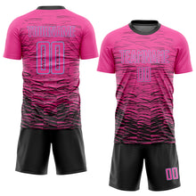 Load image into Gallery viewer, Custom Pink Black-Light Blue Sublimation Soccer Uniform Jersey