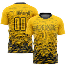 Load image into Gallery viewer, Custom Yellow Black Sublimation Soccer Uniform Jersey