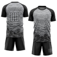Load image into Gallery viewer, Custom Gray Black Sublimation Soccer Uniform Jersey