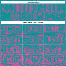 Load image into Gallery viewer, Custom Teal Pink Sublimation Soccer Uniform Jersey