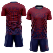 Load image into Gallery viewer, Custom Crimson Navy Sublimation Soccer Uniform Jersey