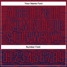 Load image into Gallery viewer, Custom Crimson Navy Sublimation Soccer Uniform Jersey