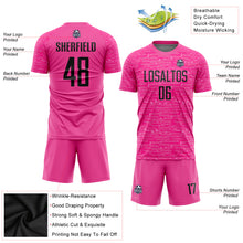 Load image into Gallery viewer, Custom Pink Black Sublimation Soccer Uniform Jersey