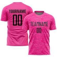 Load image into Gallery viewer, Custom Pink Black Sublimation Soccer Uniform Jersey