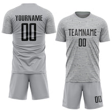 Load image into Gallery viewer, Custom Gray Black Sublimation Soccer Uniform Jersey