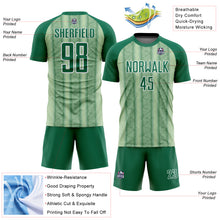 Load image into Gallery viewer, Custom Kelly Green Pea Green-White Ethnic Stripes Sublimation Soccer Uniform Jersey
