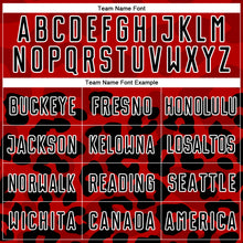 Load image into Gallery viewer, Custom Red Black-White Animal Print Sublimation Soccer Uniform Jersey