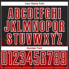 Load image into Gallery viewer, Custom Red Black-White Abstract Fluid Wave Sublimation Soccer Uniform Jersey