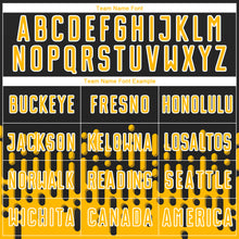 Load image into Gallery viewer, Custom Gold Black-White Abstract Fluid Wave Sublimation Soccer Uniform Jersey