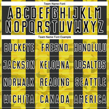 Load image into Gallery viewer, Custom Black Yellow-White Sublimation Soccer Uniform Jersey