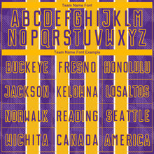 Load image into Gallery viewer, Custom Purple Gold-White Stripes Sublimation Soccer Uniform Jersey