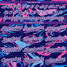 Load image into Gallery viewer, Custom Figure Purple Navy-Pink 3D Pattern Two-Button Unisex Softball Jersey