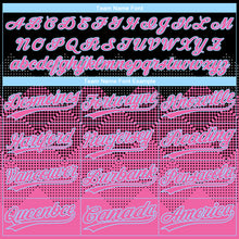 Load image into Gallery viewer, Custom Black Pink-Light Blue 3D Pattern Gradient Square Shapes Two-Button Unisex Softball Jersey