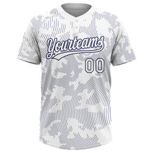 Load image into Gallery viewer, Custom White White-Navy 3D Pattern Two-Button Unisex Softball Jersey