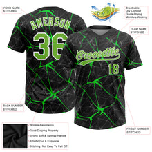 Load image into Gallery viewer, Custom Black Neon Green-Kelly Green 3D Pattern Two-Button Unisex Softball Jersey