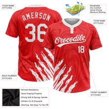 Load image into Gallery viewer, Custom Red White 3D Pattern Two-Button Unisex Softball Jersey