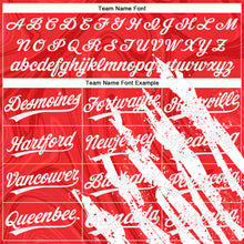 Load image into Gallery viewer, Custom Red White 3D Pattern Two-Button Unisex Softball Jersey