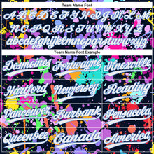 Load image into Gallery viewer, Custom Graffiti Pattern White-Light Blue 3D Two-Button Unisex Softball Jersey