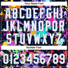 Load image into Gallery viewer, Custom Graffiti Pattern White-Light Blue 3D Two-Button Unisex Softball Jersey