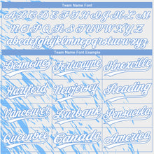 Load image into Gallery viewer, Custom White White-Light Blue 3D Pattern Two-Button Unisex Softball Jersey