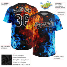 Load image into Gallery viewer, Custom Figure Black-White Flame 3D Pattern Two-Button Unisex Softball Jersey