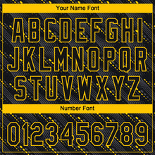 Load image into Gallery viewer, Custom Black Black-Gold 3D Pattern Two-Button Unisex Softball Jersey