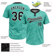 Load image into Gallery viewer, Custom Teal Black-White 3D Pattern Two-Button Unisex Softball Jersey