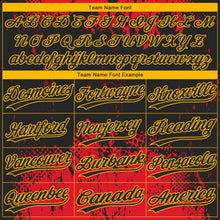 Load image into Gallery viewer, Custom Red Black-Gold 3D Pattern Two-Button Unisex Softball Jersey