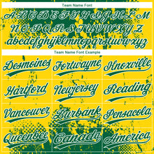 Load image into Gallery viewer, Custom Gold Green-White 3D Pattern Two-Button Unisex Softball Jersey