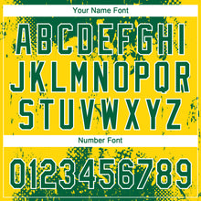 Load image into Gallery viewer, Custom Gold Green-White 3D Pattern Two-Button Unisex Softball Jersey