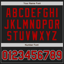 Load image into Gallery viewer, Custom Black Red-White Two-Button Unisex Softball Jersey