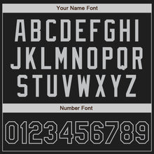 Load image into Gallery viewer, Custom Black Black-Gray Two-Button Unisex Softball Jersey