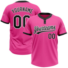 Load image into Gallery viewer, Custom Pink Black-White Two-Button Unisex Softball Jersey