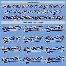 Load image into Gallery viewer, Custom Light Blue Navy-White Two-Button Unisex Softball Jersey