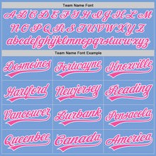 Load image into Gallery viewer, Custom Light Blue Pink-White Two-Button Unisex Softball Jersey