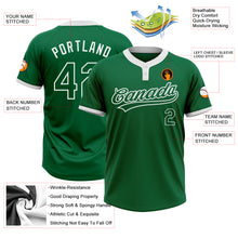 Load image into Gallery viewer, Custom Kelly Green Kelly Green-White Two-Button Unisex Softball Jersey