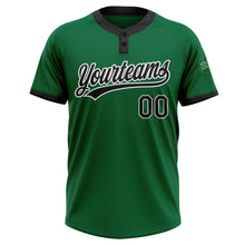 Load image into Gallery viewer, Custom Kelly Green Black-White Two-Button Unisex Softball Jersey