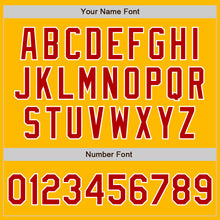 Load image into Gallery viewer, Custom Gold Red-White Two-Button Unisex Softball Jersey