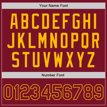 Load image into Gallery viewer, Custom Crimson Crimson-Gold Two-Button Unisex Softball Jersey