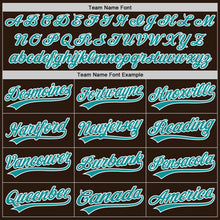 Load image into Gallery viewer, Custom Brown Teal-White Two-Button Unisex Softball Jersey