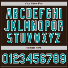 Load image into Gallery viewer, Custom Brown Teal-White Two-Button Unisex Softball Jersey