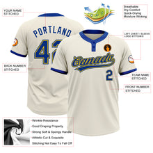 Load image into Gallery viewer, Custom Cream Royal-Gold Two-Button Unisex Softball Jersey