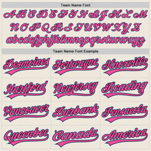 Load image into Gallery viewer, Custom Cream Light Blue Black-Pink Two-Button Unisex Softball Jersey