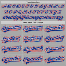 Load image into Gallery viewer, Custom Gray Royal-Red Two-Button Unisex Softball Jersey