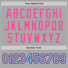 Load image into Gallery viewer, Custom Gray Light Blue Black-Pink Two-Button Unisex Softball Jersey