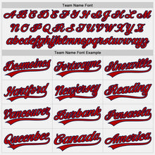 Load image into Gallery viewer, Custom White Red-Navy Two-Button Unisex Softball Jersey