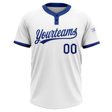 Load image into Gallery viewer, Custom White Royal Two-Button Unisex Softball Jersey