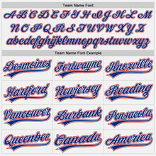 Load image into Gallery viewer, Custom White Royal-Red Two-Button Unisex Softball Jersey