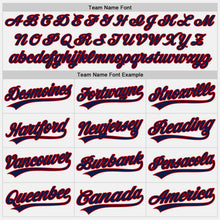 Load image into Gallery viewer, Custom White Navy-Red Two-Button Unisex Softball Jersey