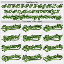 Load image into Gallery viewer, Custom White Neon Green-Black Two-Button Unisex Softball Jersey